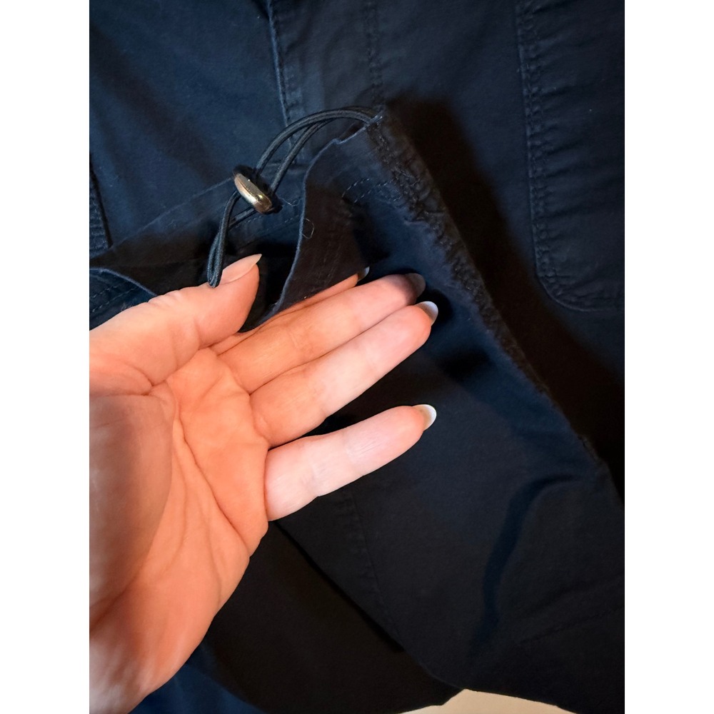 Fashion Bug Womens Black Cargo Capri Pants Size 12 Adjustable Toggle Hem Utility - Picture 6 of 10